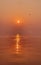 Beautiful sunrise in Triveni Sangam, Prayagraj, Allahabad, India