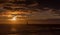 A beautiful sunrise at Tynemouth`s piers at the Mouth of the River Tyne