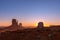 Beautiful sunrise view of famous Buttes of Monument Valley on the border between Arizona and Utah