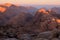 Beautiful sunrise view at Sinai mountain, Southern Egypt.