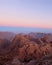 Beautiful sunrise view at Sinai mountain, Southern Egypt. Tourism concept. Natural wallpaper, Vertical image