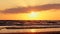 Beautiful sunset on the beach, sea waves, sea shore