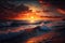 Beautiful sunset on the beach. Seascape. Nature composition
