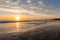 Beautiful sunset on the Carcavelos beach