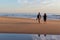 Beautiful sunset on the Carcavelos beach