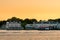 Beautiful sunset cascading over Mackinac Island during the summer in Michigan