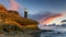 Beautiful sunset on the cliffs of Faro de Jandia in Fuerteventura