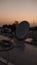 Beautiful sunset and a DTH dish antenna