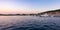 Beautiful Sunset Dusk Ocean Mountain Landscape in Croatia Europe