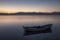 Beautiful sunset with fishing boat