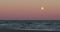 Beautiful sunset full moon Texas Beach 4K