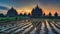 Beautiful Sunset Javanese Temple Background