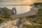 Beautiful sunset landscape image of Durdle Door