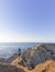 beautiful sunset, latin woman, panoramic view, comet point, huatulco Mexico