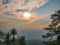 Beautiful Sunset of Lomsak Cliff on Phu Kradueng mountain national park in Loei City Thailand.