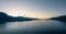 Beautiful sunset in Lyngen fjord in Norway