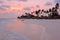 Beautiful sunset at Manchebo beach on Aruba island