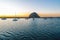 Beautiful sunset at  Morro Bay harbor, California Coastline