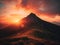 Beautiful sunset in the mountains. Dramatic sky. Beauty world. Made with Generative AI