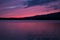 Beautiful sunset observed at Lake Kamo, Sado island, in autumn