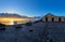 Beautiful sunset at the Old church Chiesa Vecchia di Quattropani in Lipari, Aeolian islands, Sicily, Italy