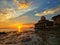 A beautiful sunset over Al Hussain Mosque, Kuala Perlis, Malaysia