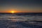 Beautiful sunset over Baltic Sea in Miedzyzdroje in Poland