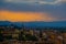 Beautiful sunset over the city Florence. Night cityscape of Florence.