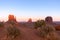 Beautiful sunset over famous Buttes of Monument Valley on the border between Arizona and Utah