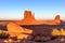 Beautiful sunset over famous Buttes of Monument Valley on the border between Arizona and Utah