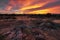 Beautiful sunset over Guijo de Galisteo, Extremadura, Spain