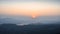 Beautiful Sunset Over the Horizon of Mountain Range Of Western Sahyadri Ghats Of Maharashtra, India.