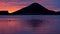 Beautiful sunset over Icelandic landscape with vulcanic mountains