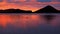 Beautiful sunset over Icelandic landscape with vulcanic mountains