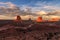 Beautiful sunset over the iconic Monument Valley, Arizona