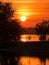 Beautiful sunset over Lake DÃ¢mboviÈ›a Lacul Morii in Bucharest, Romania