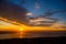 Beautiful sunset over the lake llanquihue and clouds formations