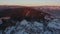 Beautiful sunset over mountain village in winter, aerial view 4