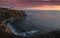 Beautiful Sunset Over Point Vicente and the Historic Lighthouse off the Palos Verdes Peninsula, Los Angeles County, California