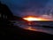 Beautiful sunset over Povocao beach. Azores, Portugal