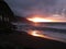 Beautiful sunset over Povocao beach. Azores, Portugal