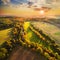 Beautiful sunset over The Radbuza river.