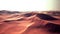 Beautiful sunset over sand dunes of Sahara Desert in Morocco