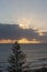 A beautiful sunset over the sea in Gold Coast, Australia
