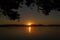 beautiful sunset over Watson Taylors Lake in Crowdy Bay National Park, New South Wales, Australia