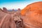 Beautiful sunset over the West, Mitten and East Butte in Monument Valley. Utah, USA