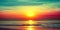 Beautiful sunset panorama, tropical island beach landscape, sunrise seascape, blue sea water, ocean waves, golden sun