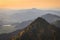 A beautiful sunset in the Pieniny Mountains at autumn. Poland