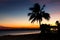 Beautiful sunset in Playa Larga beach, Bay of Pigs, Matanzas, Cub