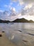 Beautiful sunset of Reduit Beach, Saint Lucia